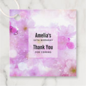 Pink Cherry Blossom Blume Foto Vielen Dank Geschenkanhänger (Vorderseite)