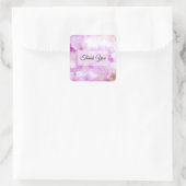 Pink Cherry Blossom Blume Foto Vielen Dank Quadratischer Aufkleber (Tasche)