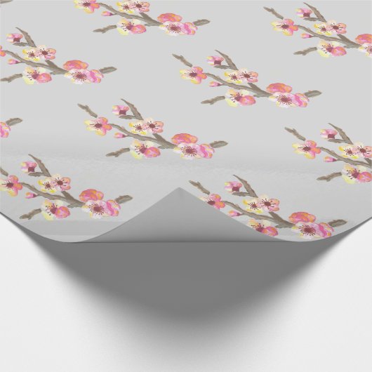 Pink Cherry Blossom Blume Geschenkpapier (Ecke)