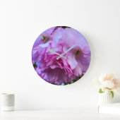 Pink Cherry Blossom Blume Große Wanduhr (Zuhause)