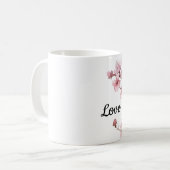 Pink Cherry Blossom Blume Kaffeetasse (Vorderseite Links)