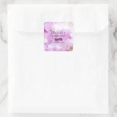 Pink Cherry Blossom Blume - Kerzengeschäft Quadratischer Aufkleber (Tasche)