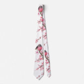 Pink Cherry Blossom Blume Muster Krawatte (Vorderseite)
