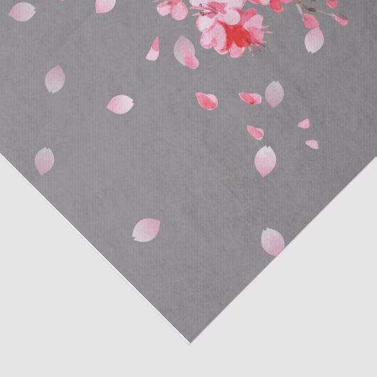 Pink Cherry Blossom Blume Muster Seidenpapier (Detail)