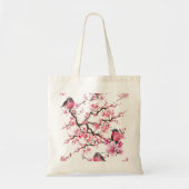 Pink Cherry Blossom Blume Muster Tragetasche (Vorne)