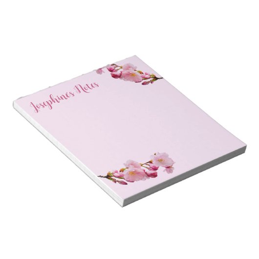 Pink Cherry Blossom Blume Sakura Spring Florals Notizblock (angewinkelt)