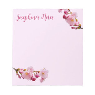 Pink Cherry Blossom Blume Sakura Spring Florals Notizblock
