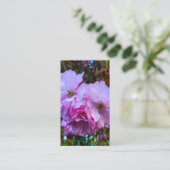 Pink Cherry Blossom Blume Visitenkarte (Stehend Vorderseite)