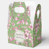 Pink Cherry Blossom Blumendruck Green Fevor Box Geschenkschachtel (Geöffnet)