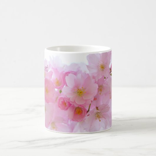 Pink Cherry Blossom Blumenkaffee Tasse (Mittel)