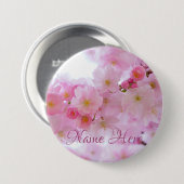Pink Cherry Blossom Blumenknopf Button (Vorne & Hinten)