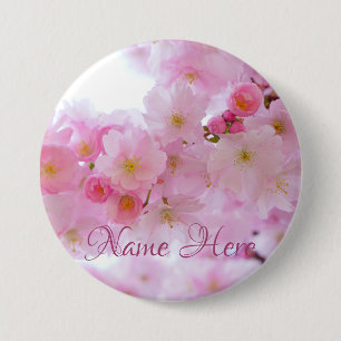 Pink Cherry Blossom Blumenknopf Button