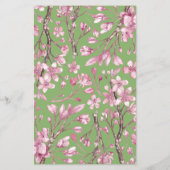 Pink Cherry Blossom Blumenkraut Menü für Hochzeite (Rückseite)