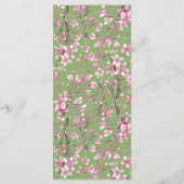 Pink Cherry Blossom Blumenkraut Menü für Hochzeite Menükarte (Rückseite)