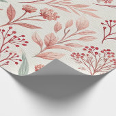 Pink Cherry Blossom, Blumenmuster und Blätter Must Geschenkpapier (Ecke)