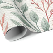 Pink Cherry Blossom, Blumenmuster und Blätter Must Geschenkpapier (Rolleneckpunkt)