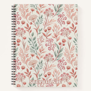 Pink Cherry Blossom, Blumenmuster und Blätter Must Notizblock