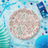 Pink Cherry Blossom, Blumenmuster und Blätter Must Pappteller (Party)