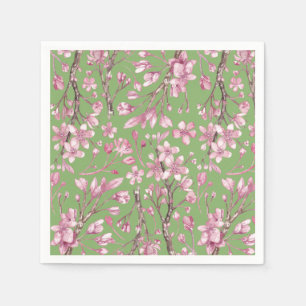 Pink Cherry Blossom Blumenpapier Napkin Serviette