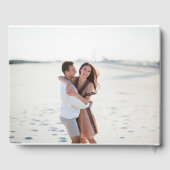 Pink Cherry Blossom Blumenrahmen Hochzeit Gästebuch (Rückseite)