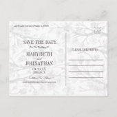 Pink Cherry Blossom Blumenrahmen Save the Date Einladungspostkarte (Rückseite)