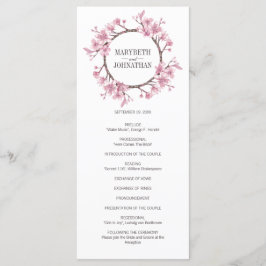 Pink Cherry Blossom Blumenreath Wedding Programm