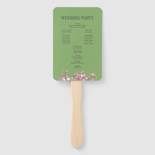 Pink Cherry Blossom Blumenreath Wedding Programm Fächer (Rückseite)