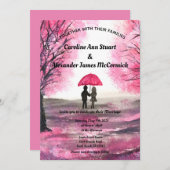 Pink Cherry Blossom Blumenzehen Einladung (Vorne/Hinten)