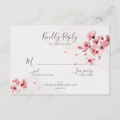 Pink Cherry Blossom Blumenzehen RSVP Karte (Vorderseite)