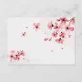 Pink Cherry Blossom Blumenzehen RSVP Karte (Rückseite)