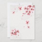 Pink Cherry Blossom Blumenzehen Save The Date (Rückseite)