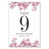 Pink Cherry Blossom Blumenzehen Tischnummer (Vorderseite)