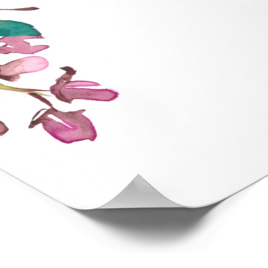 Pink Cherry Blossom Blumenzettel Poster (Ecke)