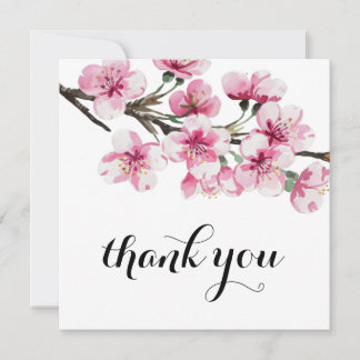 Pink Cherry Blossom Botanisches Brautparty Dankeskarte