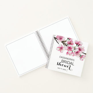 Pink Cherry Blossom Botanisches Brautparty Notizblock