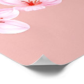 Pink Cherry Blossom Branches Pattern Poster (Ecke)