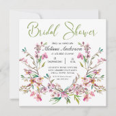 Pink Cherry Blossom Brautparty Einladung (Vorderseite)