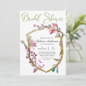 Pink Cherry Blossom Brautparty Einladung (Stehend Vorderseite)