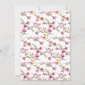 Pink Cherry Blossom Brautparty Einladung (Rückseite)