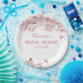 Pink Cherry Blossom Brautparty Papierplatte Pappteller (Party)