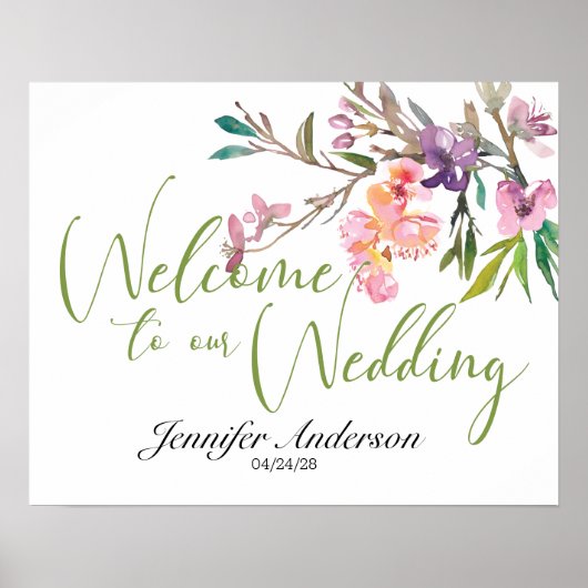 Pink Cherry Blossom Brautparty Poster (Vorne)