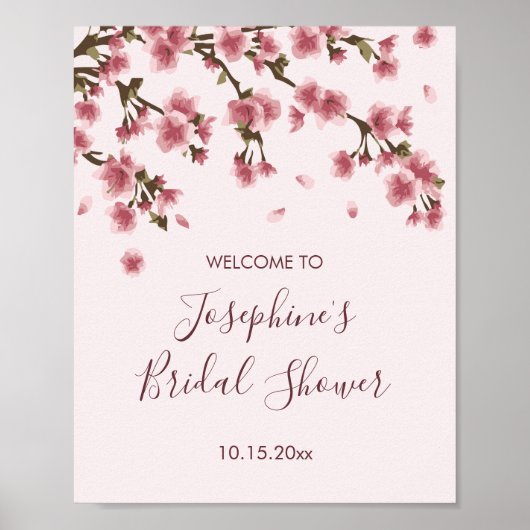 Pink Cherry Blossom Brautparty Poster (Vorne)