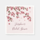 Pink Cherry Blossom Brautparty Serviette (Vorderseite)