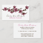 Pink Cherry Blossom Business Card Visitenkarte (Vorne/Hinten)
