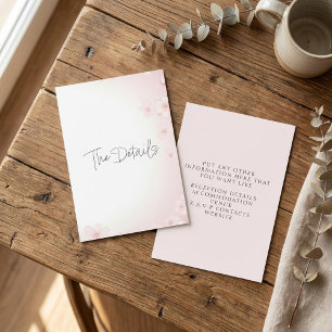 Pink Cherry Blossom Die Details Umschließkarte Begleitkarte