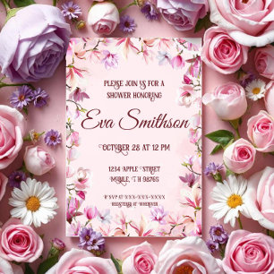 Pink Cherry Blossom Dusche Einladung