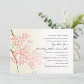 Pink Cherry Blossom Einladung (Stehend Vorderseite)