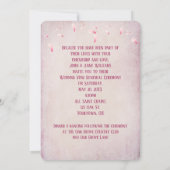 Pink Cherry Blossom Einladung zur Hochzeit (Rückseite)