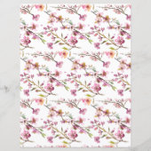 Pink Cherry Blossom Elegante Flora Bridal Bingo (Rückseite)