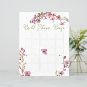 Pink Cherry Blossom Elegante Flora Bridal Bingo (Stehend Vorderseite)